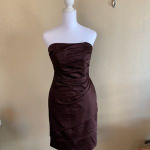 Women’s chocolate brown strapless dress.(2)
